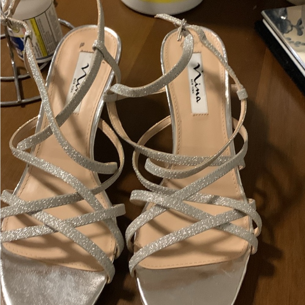 Nina Women's Glittering Silver Heels